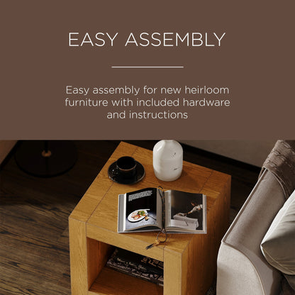 Maven Lane Artemis Contemporary Wooden Side Table in Refined Natural, Set of 2