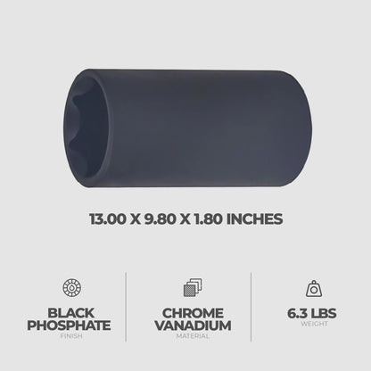 Master Mechanic 6 Point Deep Impact Socket Set with Chrome Vanadium Steel Design