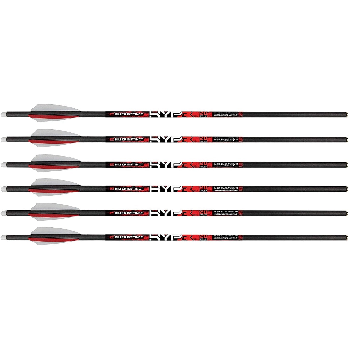 Killer Instinct MSCKI-1064-6 HYPR 20 Inch Carbon Crossbow Bolts (6 Pack)