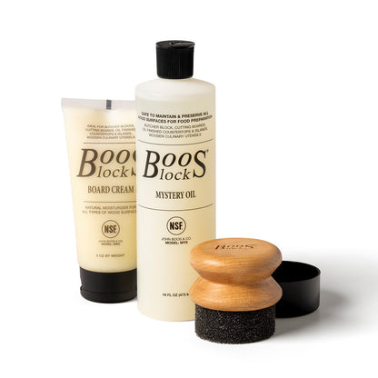 John Boos 3 Piece Maintenance Set with Mystery Oil, Board Cream, and Applicator