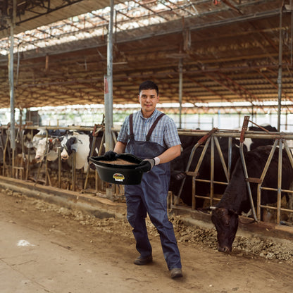 Little Giant 26 Quart Plastic Hanging Corner Livestock Feeder Bucket, Black