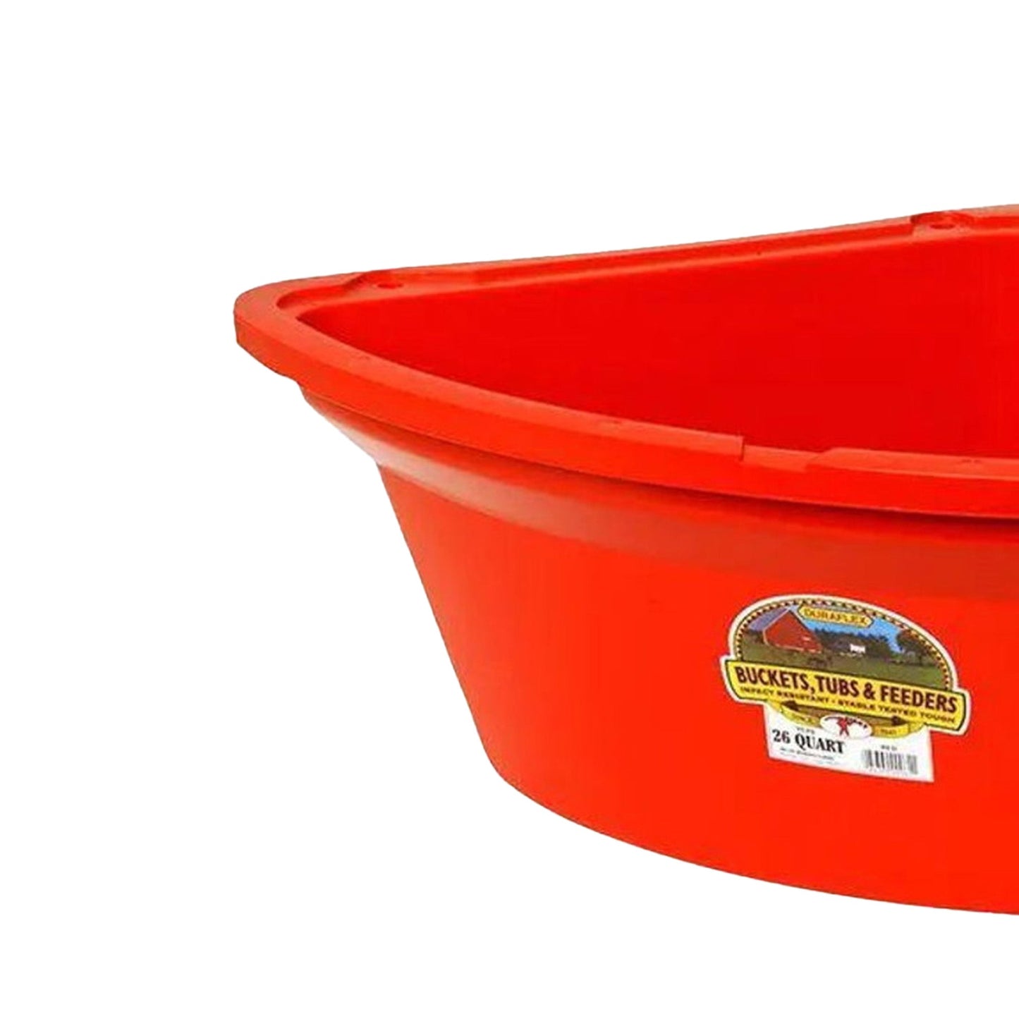 Little Giant 26 Quart Plastic Hanging Corner Livestock Animal Feeder Bucket, Red