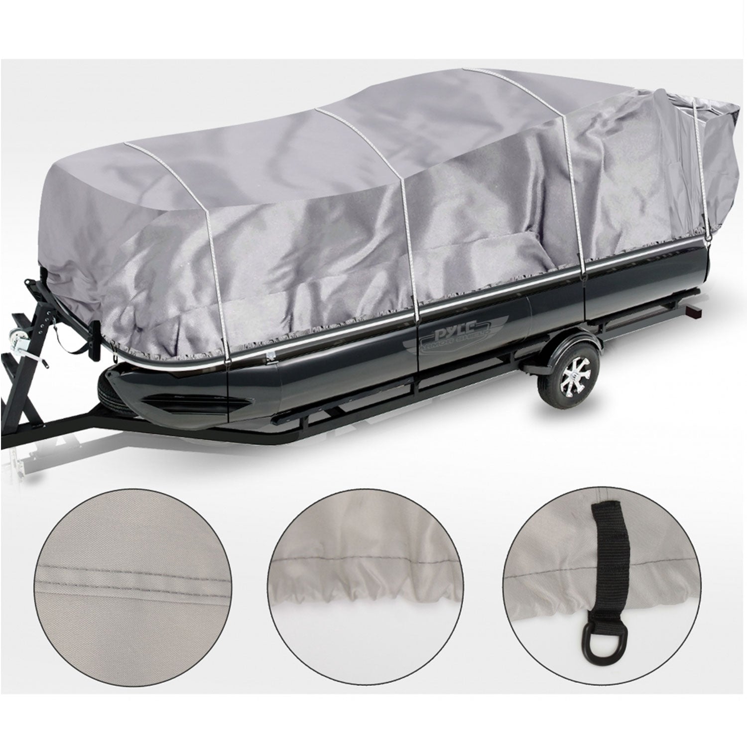 Pyle PCVHP440 17 to 20 Foot Armor Shield Pontoon Boat Protective Cover Accessory - Find Fresh Goods