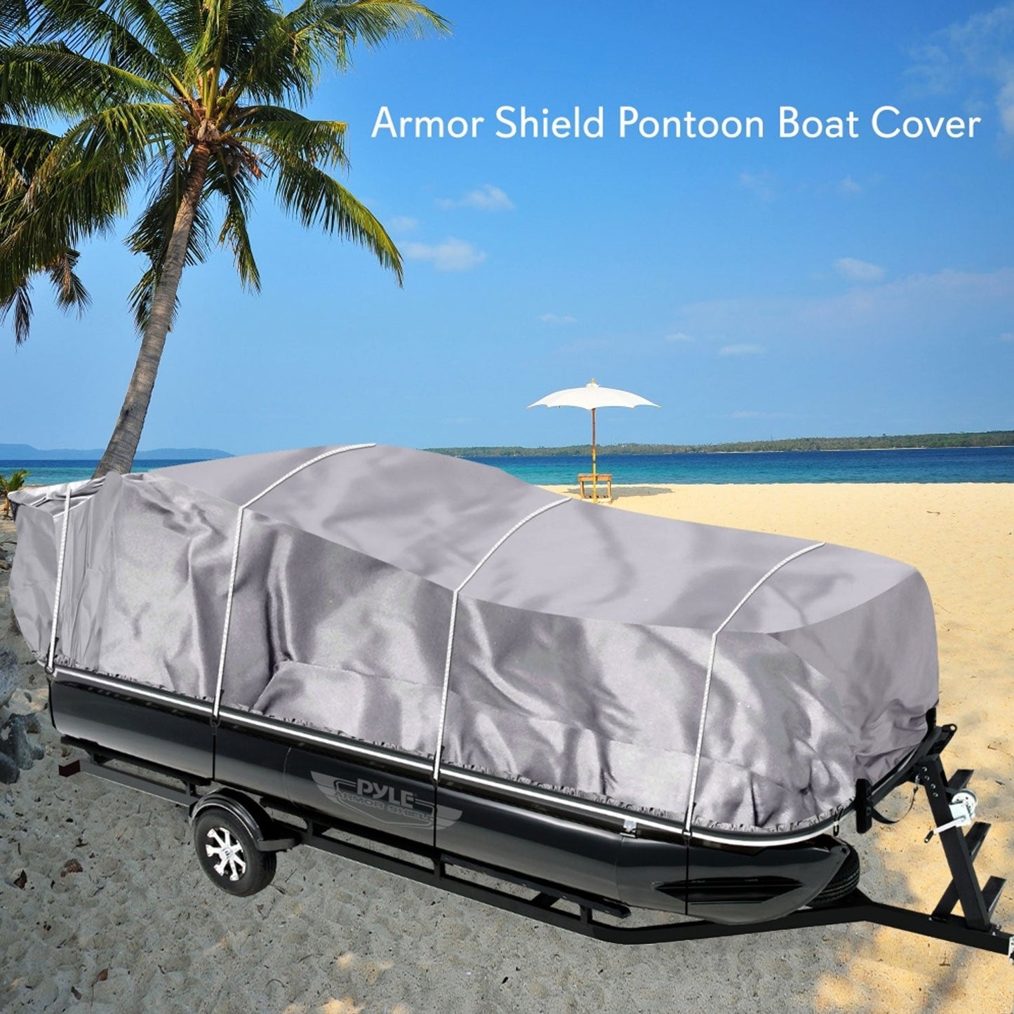 Pyle PCVHP440 17 to 20 Foot Armor Shield Pontoon Boat Protective Cover Accessory - Find Fresh Goods