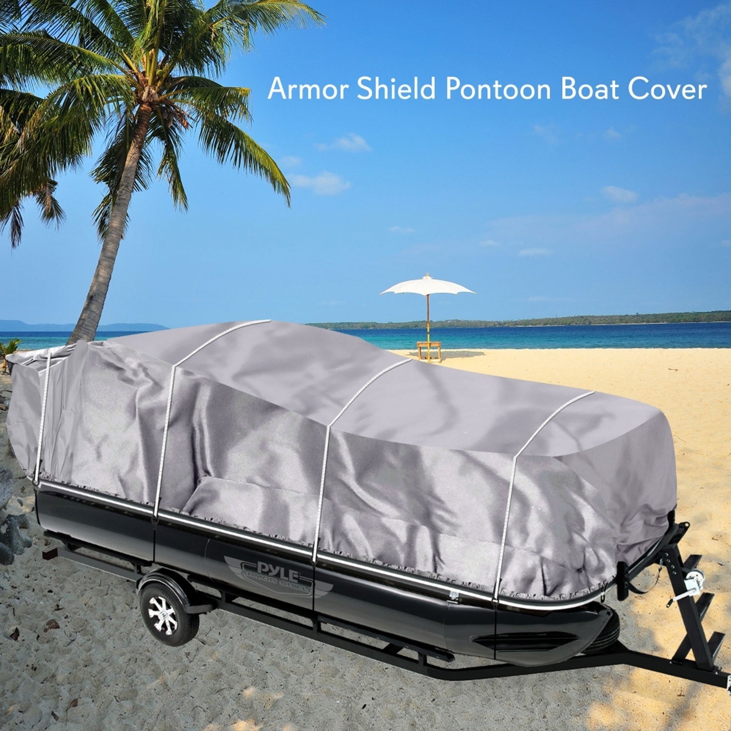 Pyle PCVHP440 17 to 20 Foot Armor Shield Pontoon Boat Protective Cover Accessory - Find Fresh Goods