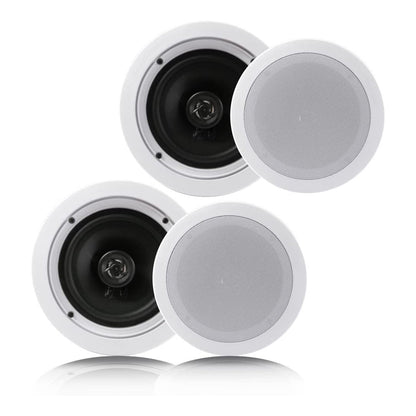 Pyle PDIC1661RD 6.5 Inch 200 Watt In Ceiling Wall 2 Way Speaker System (4 Pairs)