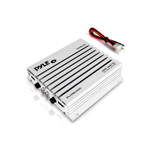 Pyle PLMRA400 400 Watt 4 Channel Waterproof Marine Boat Audio Amplifier, White - Find Fresh Goods