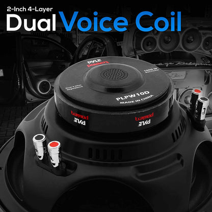 Pyle PLPW10D Power 10 Inch 1000 Watt 4 Ohm Car Audio Dual Voice Coil Subwoofer - Find Fresh Goods