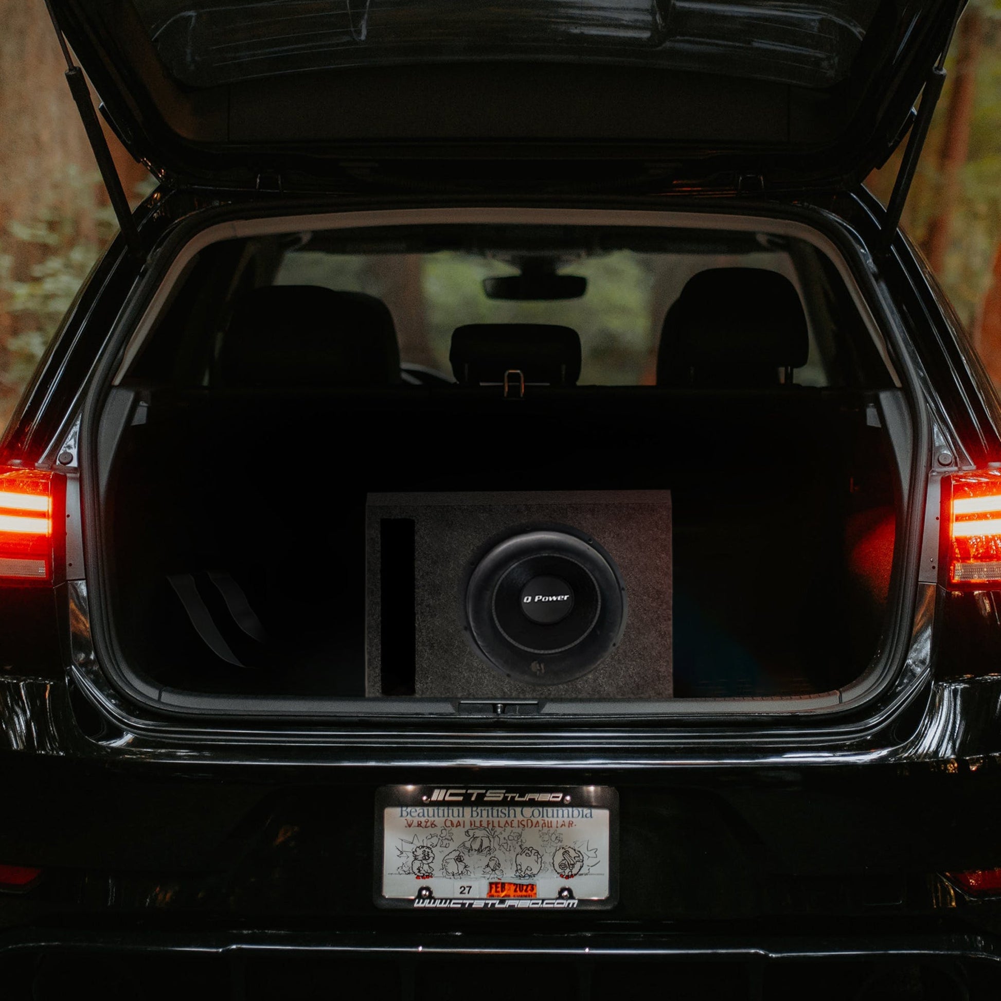 QPower QBASS Dual Vented 12 Inch Single Audio Subwoofer Enclosure Box, Charcoal - Find Fresh Goods