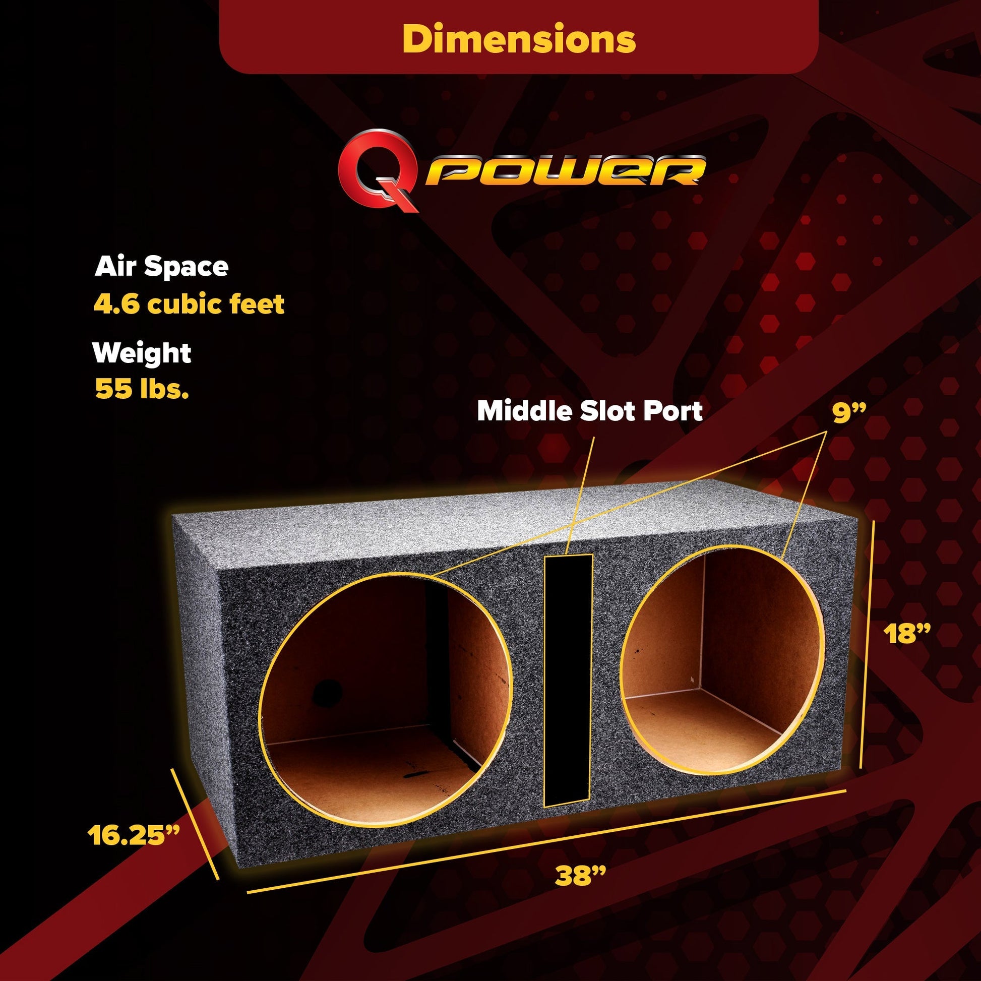 QPower QBASS Dual 15-Inch Vented MDF Subwoofer Sub Box Enclosure - Find Fresh Goods