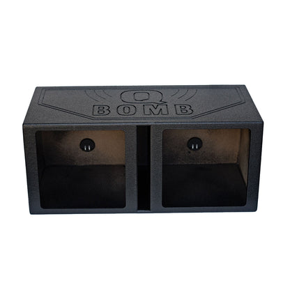 QPower QBOMB 15 Inch Center Vented Dual Subwoofer Enclosure Speaker Box, Square - Find Fresh Goods