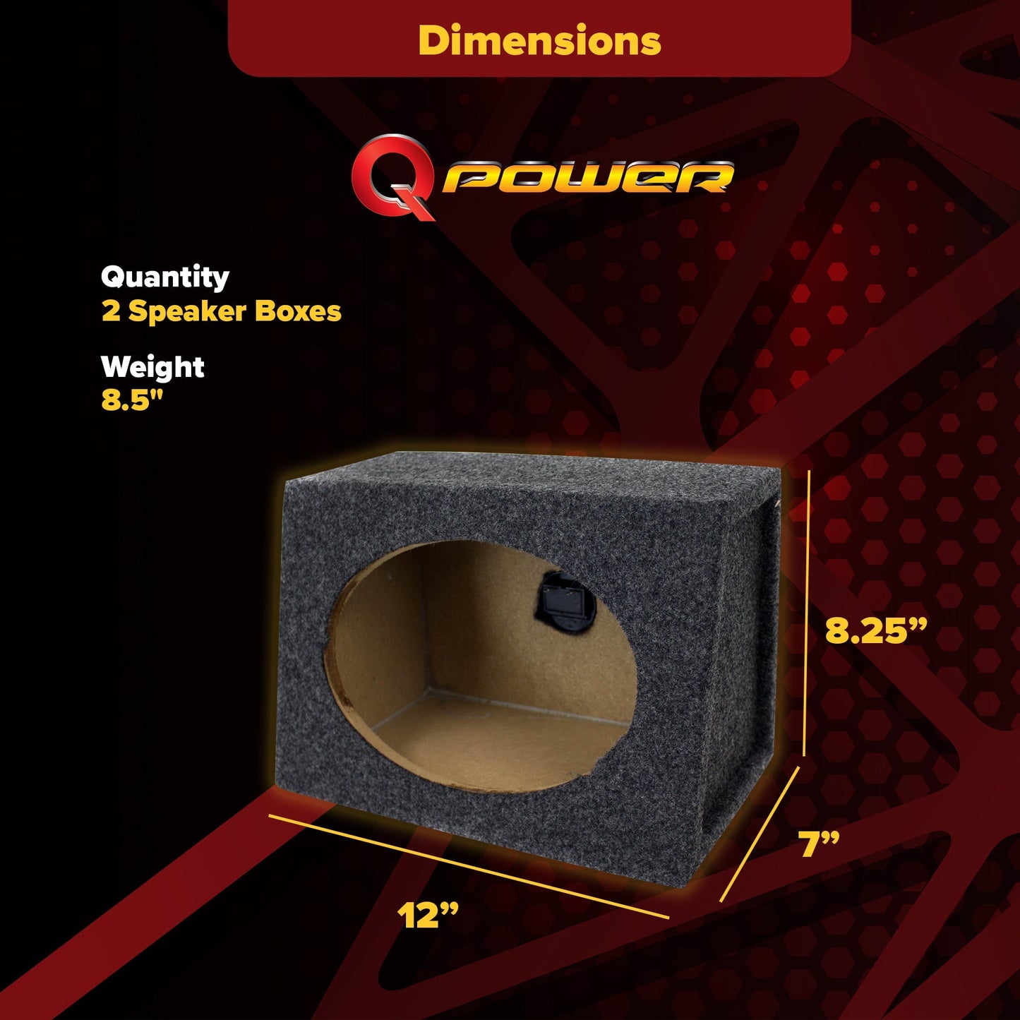QPower Angled Style 6 x 9 Inch Car Audio Speaker Box Enclosures, 2 Speaker Boxes - Find Fresh Goods