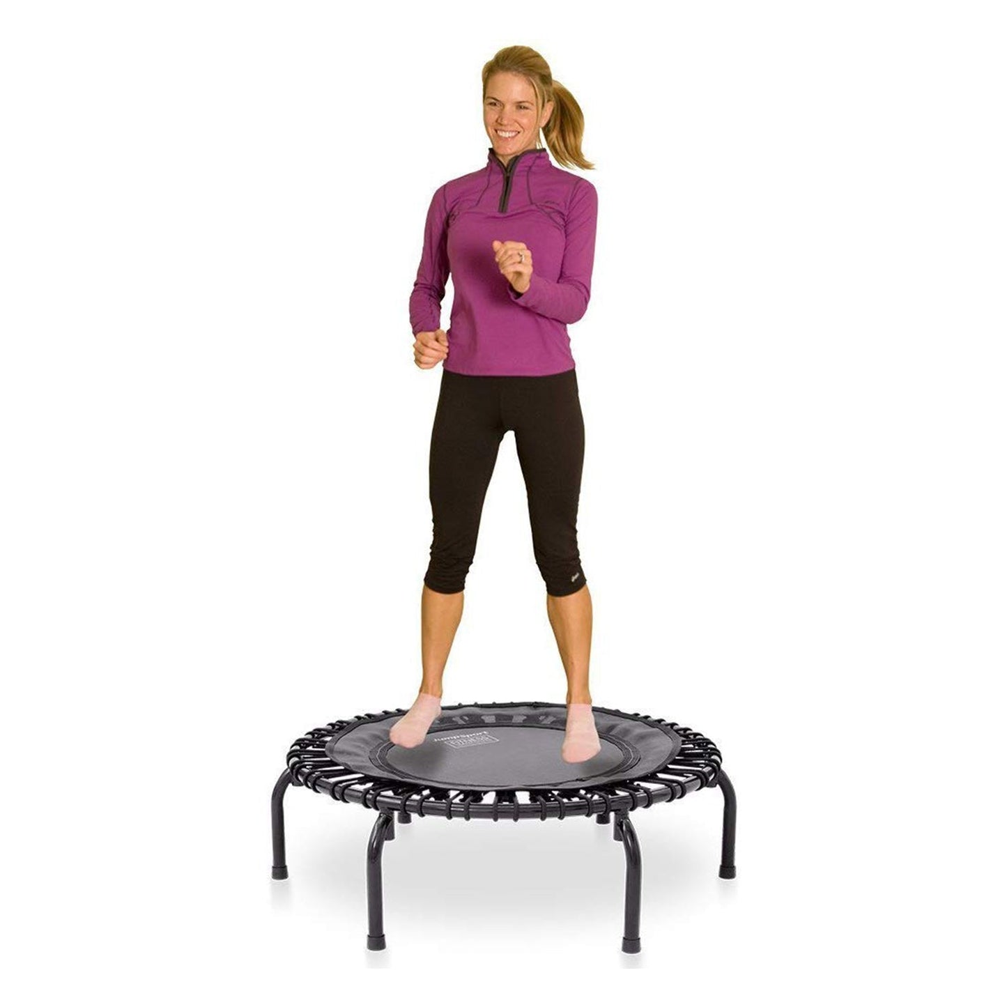JumpSport 350 Indoor 39-Inch Mini Trampoline and Handle Bar Accessory, Black