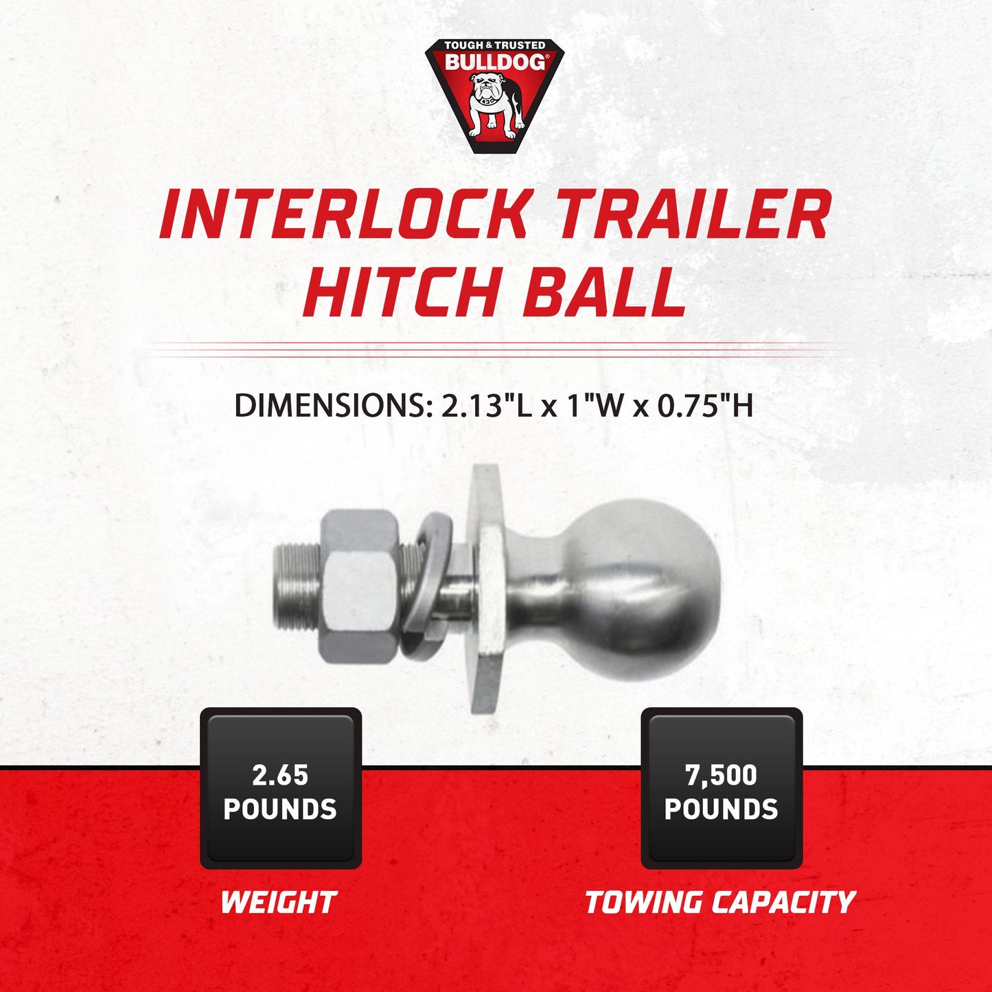 Bulldog Interlock Trailer Hitch Ball with 7,500 Pound Capacity for Automotive - Find Fresh Goods