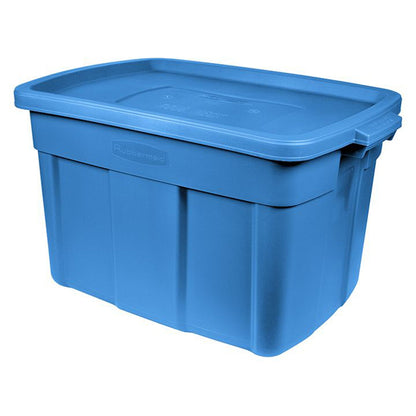 Rubbermaid Roughneck Tote 18 Gallon Storage Container, Heritage Blue (6 Pack)