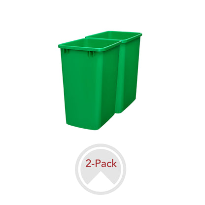 Rev-A-Shelf Polymer Replacement 35 qt. Trash Bin, Green, 2 Pack, RV-35-19-2