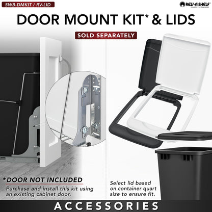 Rev-A-Shelf Pullout Trash Can 35 qt. for Kitchen Cabinets, Blue, RV-12KD-22C-S