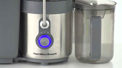 Hamilton Beach Big Mouth Easy Clean Juicer Machine for Fruits and Vegetables with Extra Large Chute,  Extractor de Jugos, Stainless Steel