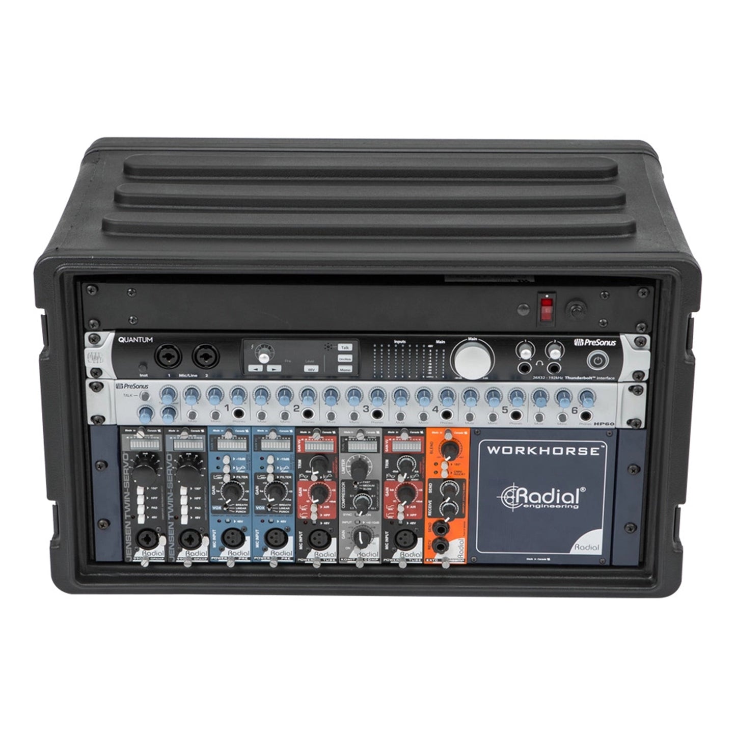 SKB 6U Shallow Roto Rack Case Gear Protector, Stackable, Waterproof, Black