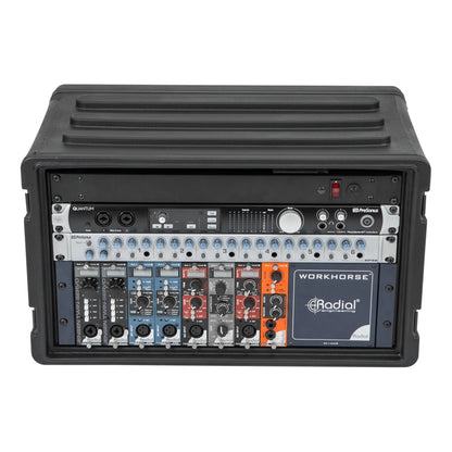 SKB 6U Shallow Roto Rack Case Gear Protector, Stackable, Waterproof, Black