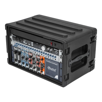 SKB 6U Shallow Roto Rack Case Gear Protector, Stackable, Waterproof, Black