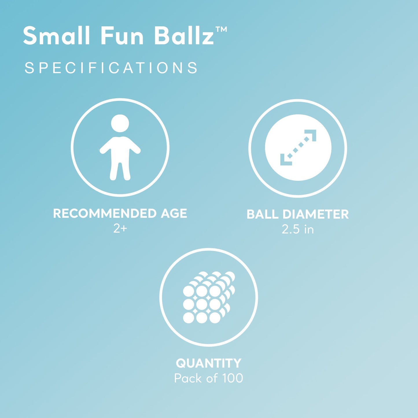 Intex Small Plastic Multi-Colored Fun Ballz for Ball Pit Bounce House, 100 Pack