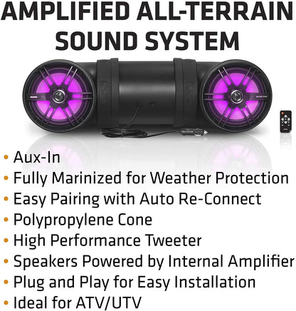 SOUNDSTORM BTB8L 8" 700W Bluetooth Amplified Marine/ATV Off Road Speaker System - Find Fresh Goods