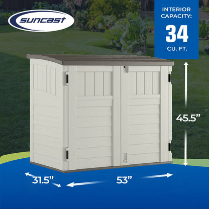 Suncast 53 x 31.5 x 45.5" Resin Storage Shed w/ Reinforced Floor, Ivory (2 Pack)