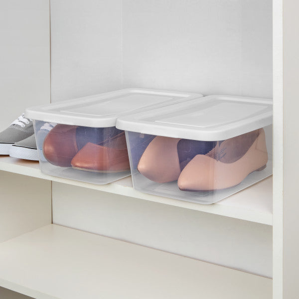 Sterilite 6 Qt Storage Box, Stackable Plastic Container, Home Organizer, 48 Pack