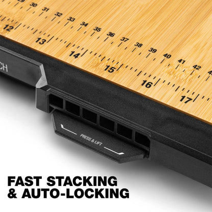 ToughBuilt StackTech Work Surface, Bamboo Wooden Flat Top Station with Storage