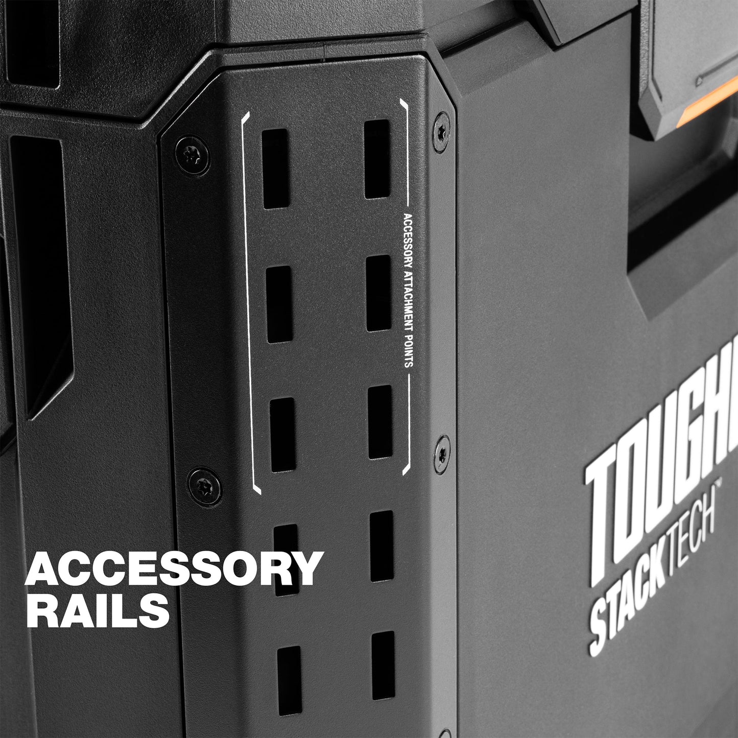 ToughBuilt StackTech Lockable Tool Box, Durable Plastic Storage Organizer, Black