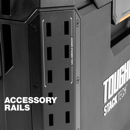 ToughBuilt StackTech Lockable Tool Box, Durable Plastic Storage Organizer, Black