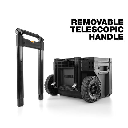 ToughBuilt Portable 2-in-1 Rolling Tool Box, Wheels & Stackable Design, Black