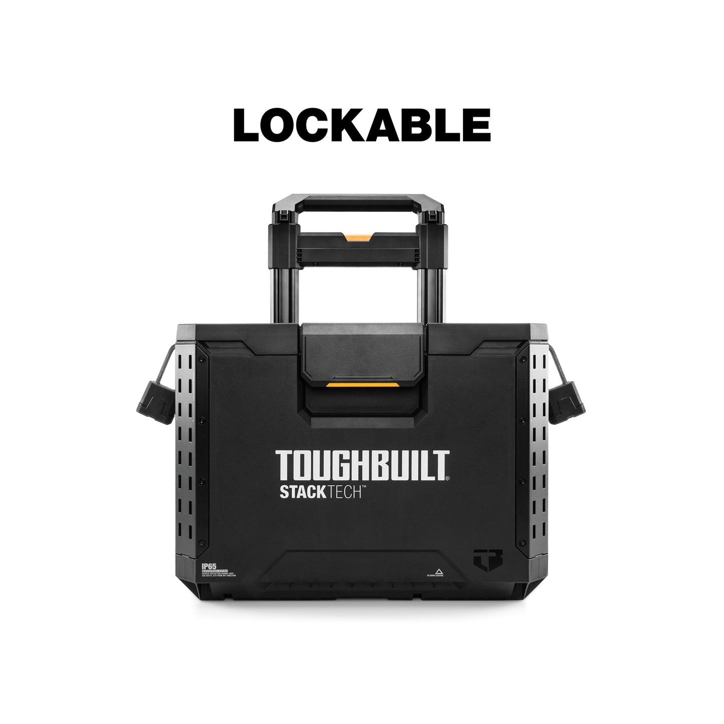 ToughBuilt Portable 2-in-1 Rolling Tool Box, Wheels & Stackable Design, Black