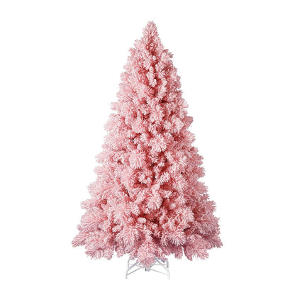 Home Heritage Snowdrift 6.5 Ft Pre-Lit Artificial Christmas Holiday Tree, Pink