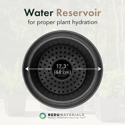 Tierra Verde Baritone Planter, Indoor Outdoor Self Watering Pot, 18"W x 16"H