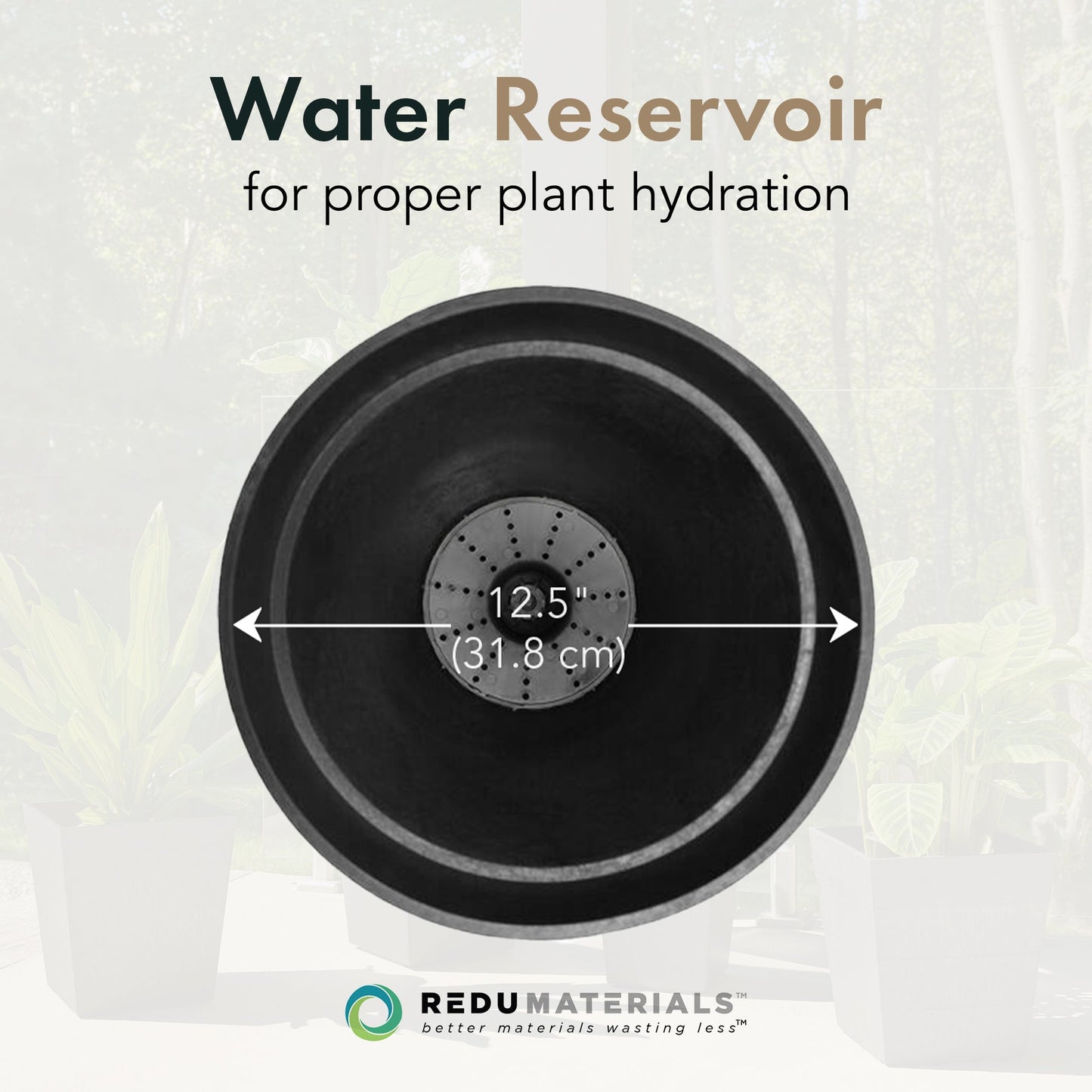 Tierra Verde Aria Indoor Outdoor Self Watering Planter, 12.5"W x 20"H, Black