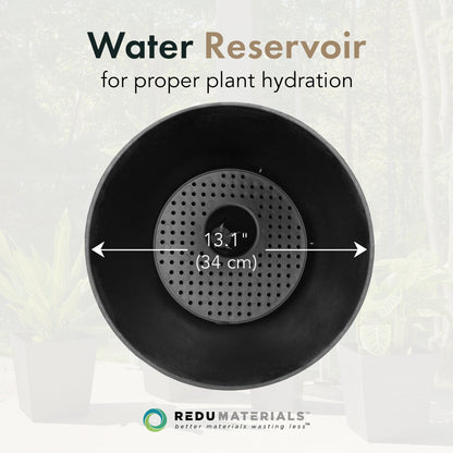 Tierra Verde Cadence Indoor Outdoor Self Watering Urn Planter, 14"W x 23"H Black