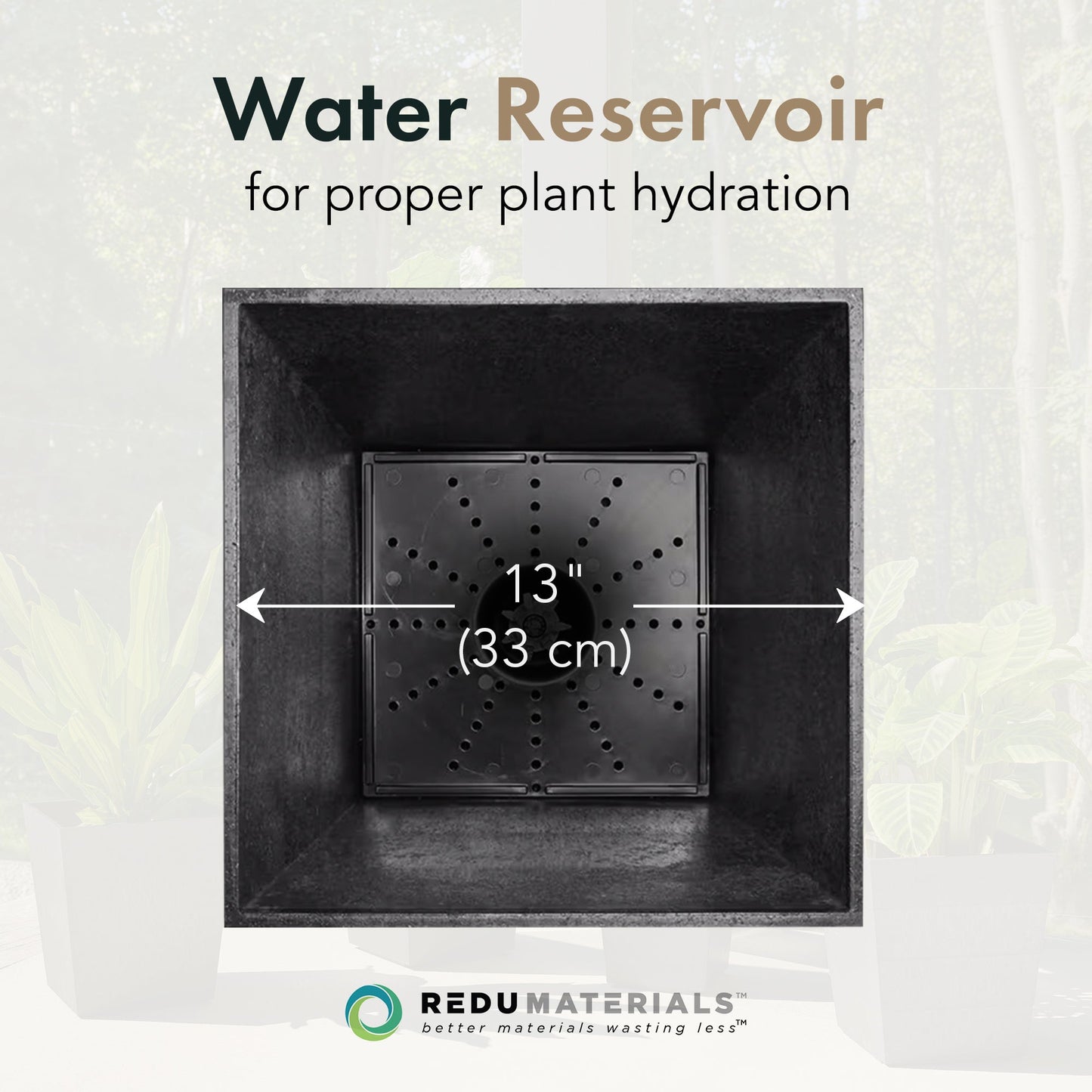 Tierra Verde 2 Pack Indoor Outdoor 28 Inch Self Watering Planters, Sonata, Black