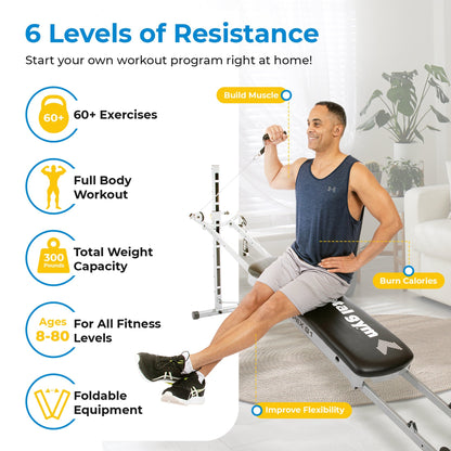 Total Gym APEX G1 Home Fitness Incline Weight Training with 6 Resistance Levels