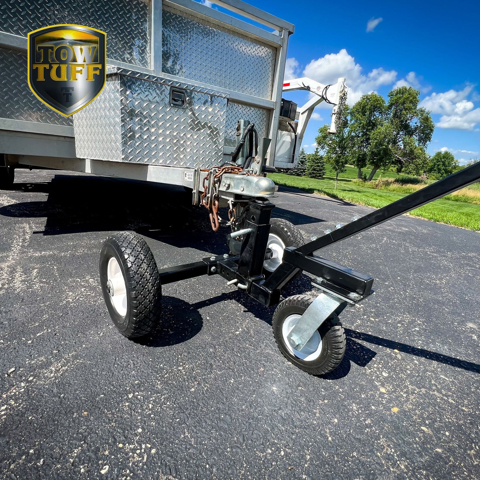 Tow Tuff TMD-800C Adjustable Solid Steel 800lb Capacity Trailer Dolly w/Caster - Find Fresh Goods