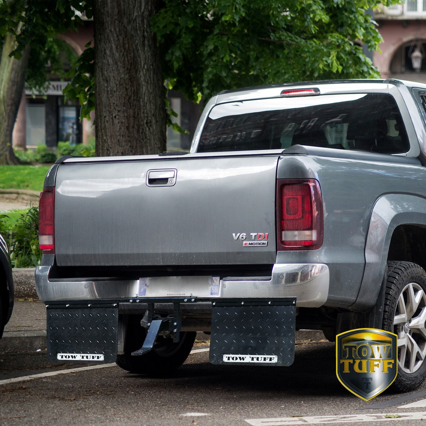 Tow Tuff 2418AMF 18" x 24" Universal Hitch Mount Rubber Rear Towing Mud Flaps - Find Fresh Goods