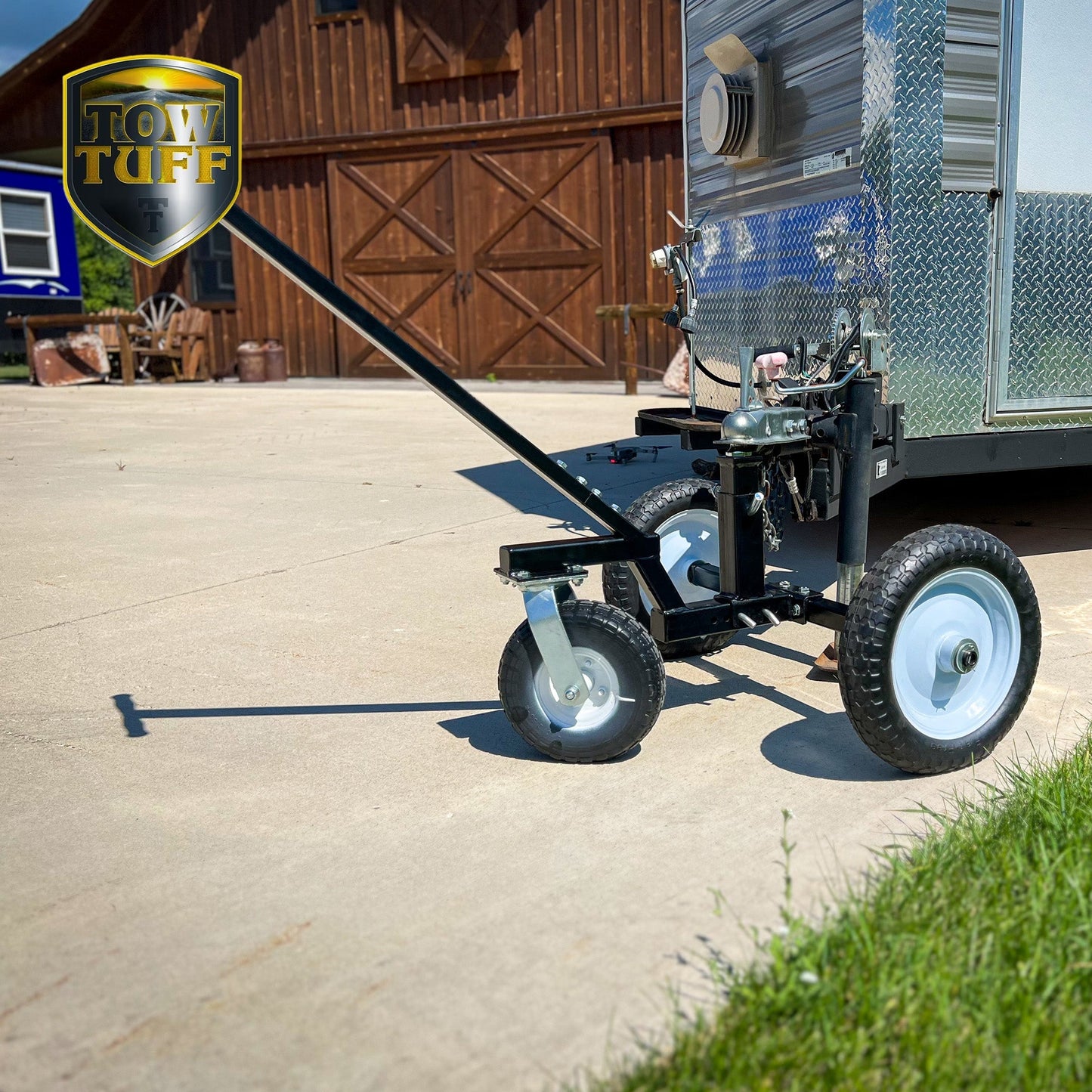 Tow Tuff TMD-1000C2 Adjustable Steel 1000 lb Heavy Duty Trailer Dolly w/ Caster - Find Fresh Goods