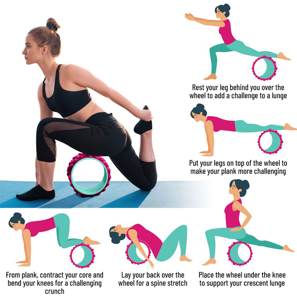 TRAKK ACCU-WHEEL Foam Roller Recovery Wheel for Full Body Pain Relief, Pink