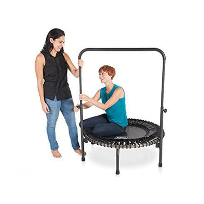 JumpSport 350 Indoor 39-Inch Mini Trampoline and Handle Bar Accessory, Black