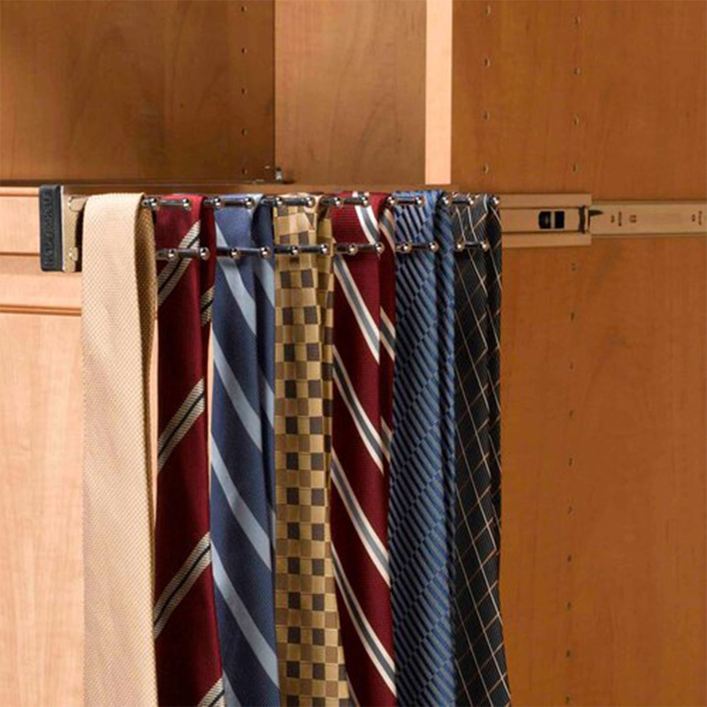 Rev-A-Shelf TRC-14CR 14-Inch Side Mount Extending Tie Rack, Chrome (2 Pack)