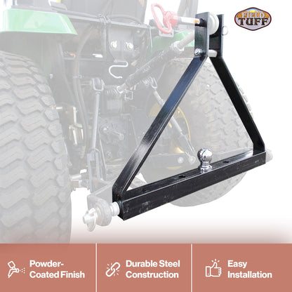 Field Tuff FTF-013PTH 3 Point Triangle Frame Lawn Tractor Trailer Hitch, Black - Find Fresh Goods