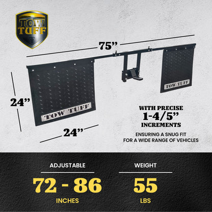 Tow Tuff Universal Mounts Adjustable Mud Flaps, Works with 2.5” Receiver Hitches - Find Fresh Goods