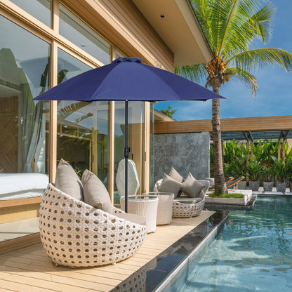 Four Seasons Courtyard 9 Foot Crank Lift Auto Tilt System Patio Umbrella, Navy