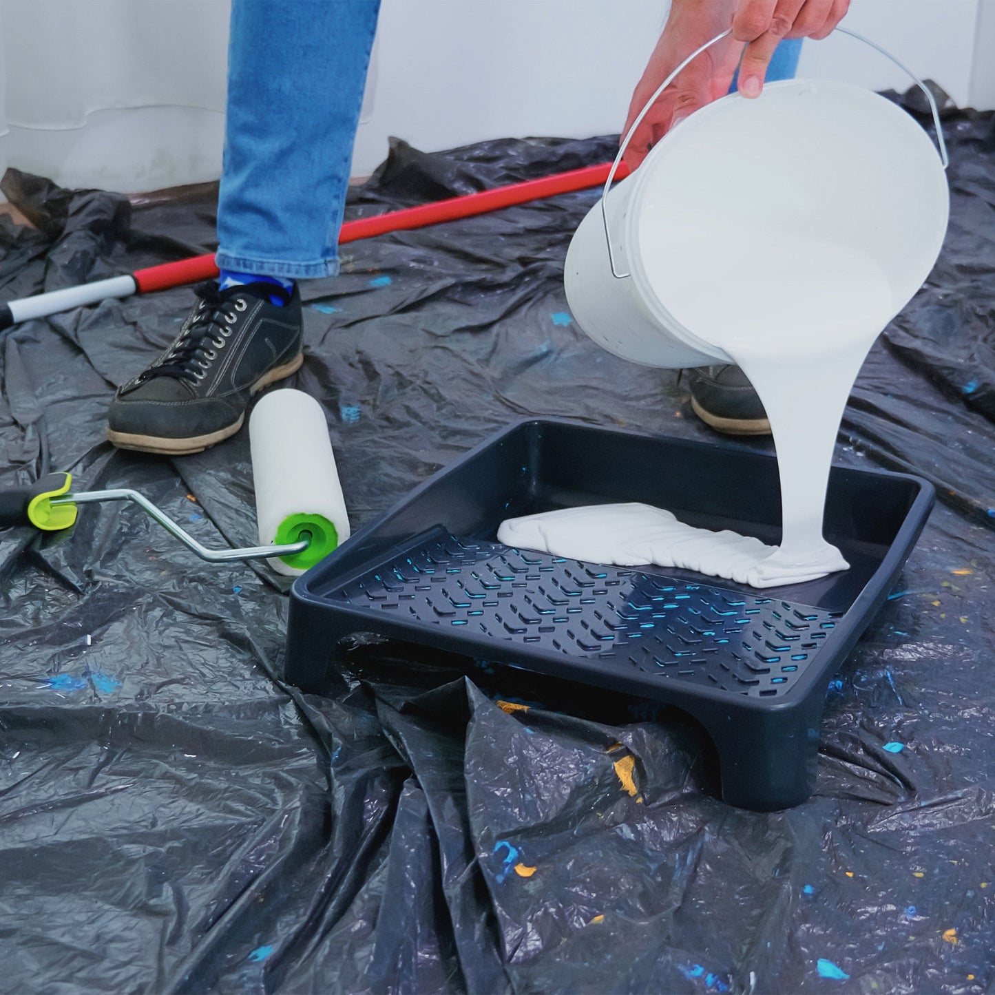 Film-Gard 20' x 100' 10 Mil Polyethylene Painters Plastic Sheeting Roll, Black